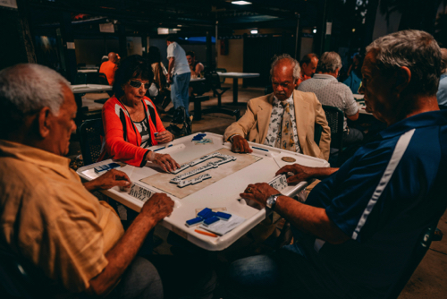 People playing dominoes